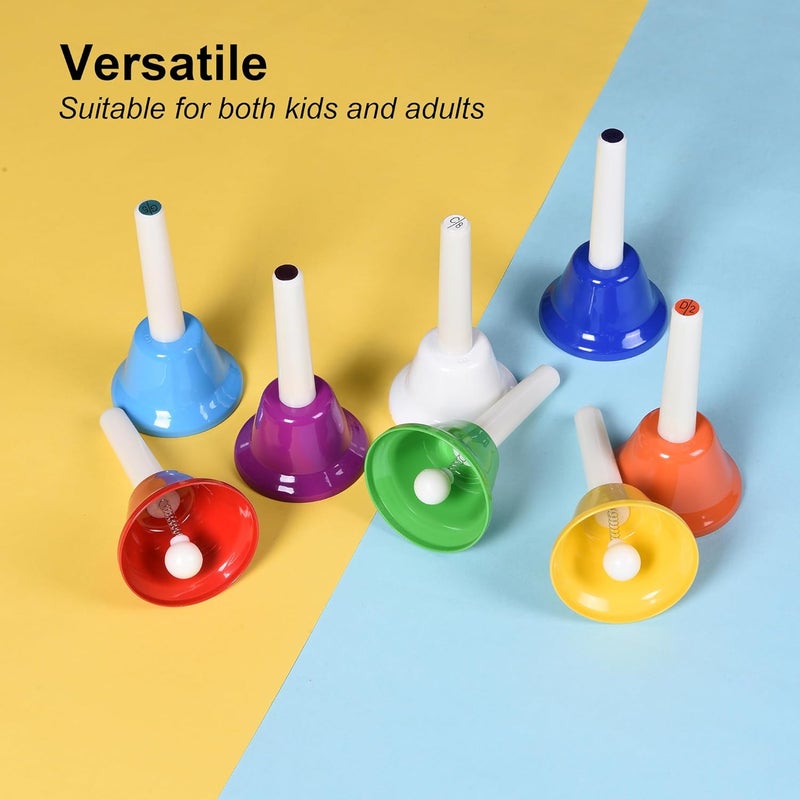 TDOCK 8 Note Hand Bells for Kids Adults, Colorful Merry Handbells Set Musical Instruments - Image 3